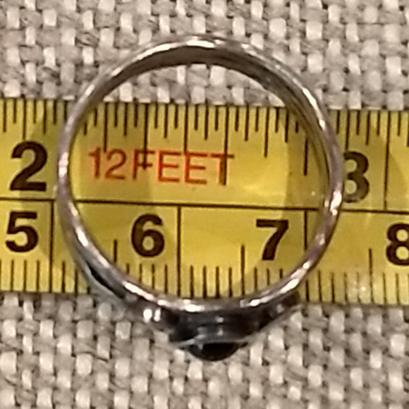 Ring silver blacken with garnet gem - Picture 7 of 8